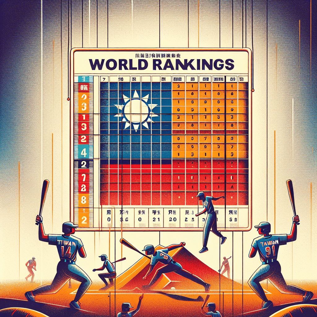WBSC公布最新世界男子棒球排名　台灣仍維持第2, modern digital art style, high quality, suitable for blog post, no text or watermarks