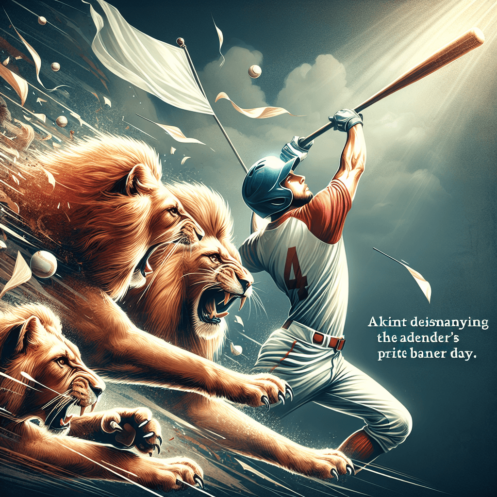 中職／陳韻文突破僵局狂瀉4分 兄弟拆掉獅隊最強主題日招牌, modern digital art style, high quality, suitable for blog post, no text or watermarks