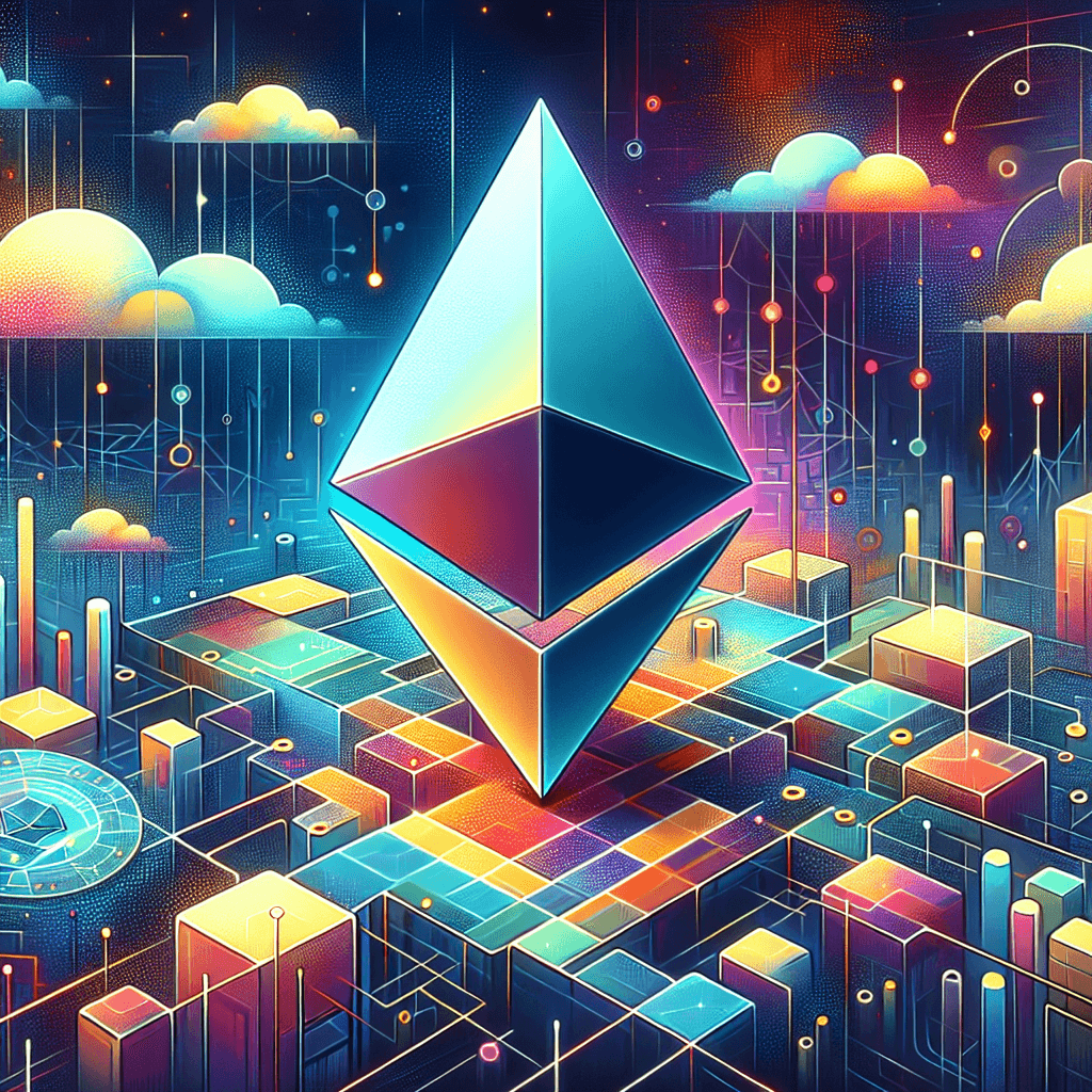 以太坊, modern digital art style, high quality, suitable for blog post, no text or watermarks