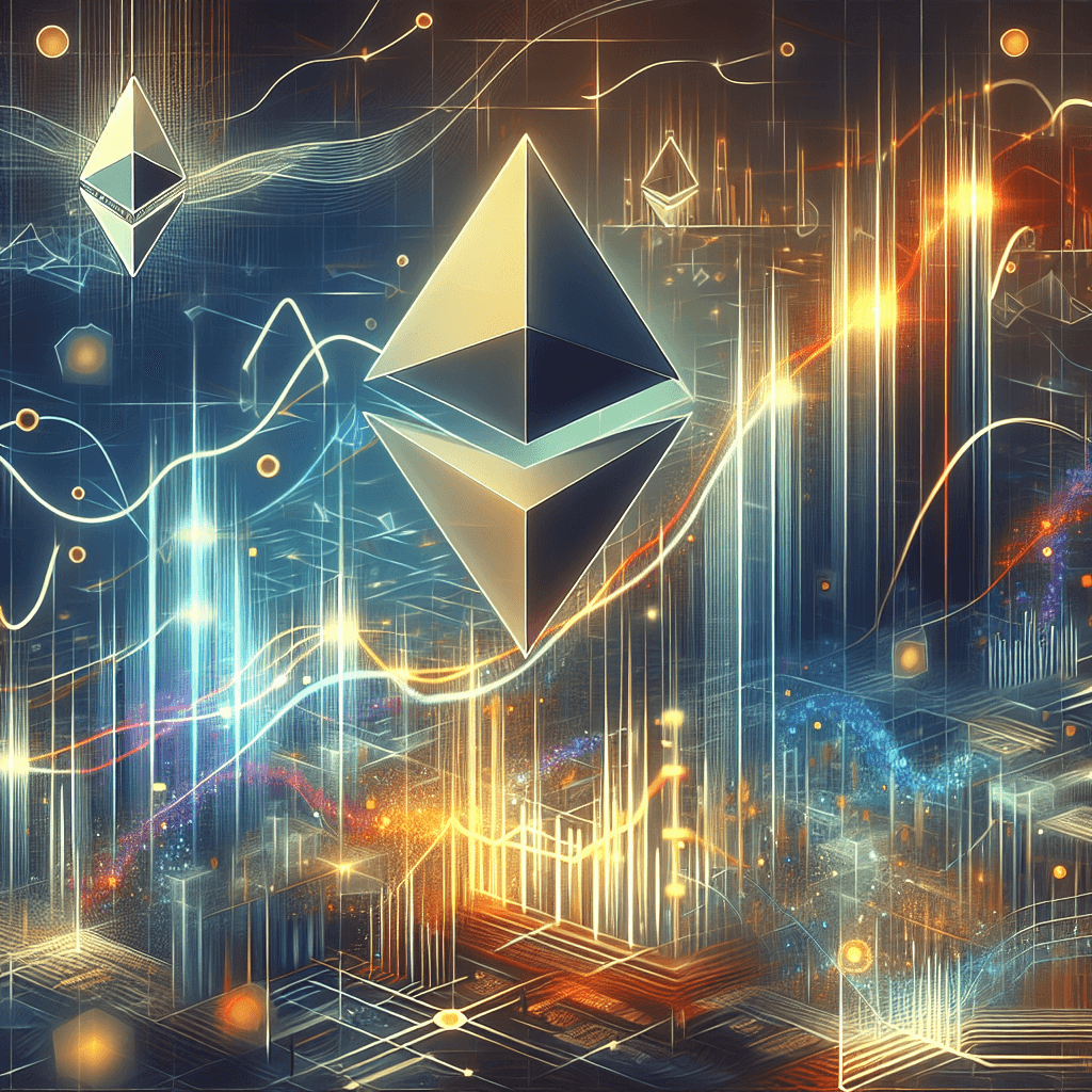 以太坊走势预测, modern digital art style, high quality, suitable for blog post, no text or watermarks