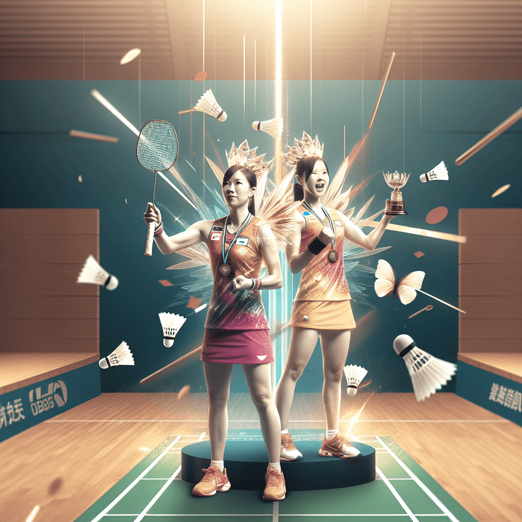 澳門羽球賽台灣女雙封后　洪恩慈：目標年終賽, modern digital art style, high quality, suitable for blog post, no text or watermarks