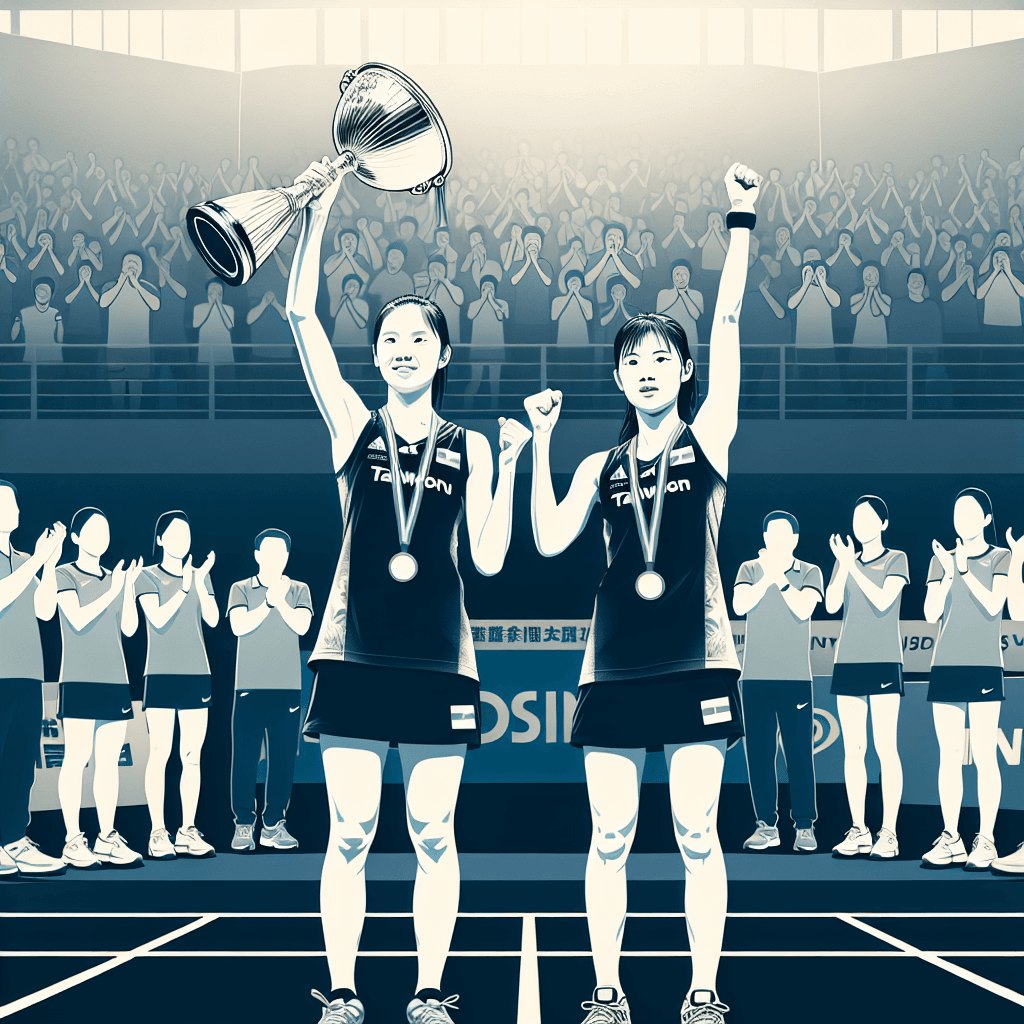 澳門羽球賽台灣女雙封后　洪恩慈：目標年終賽, clean and minimalist design, high quality, suitable for blog post, no text or watermarks